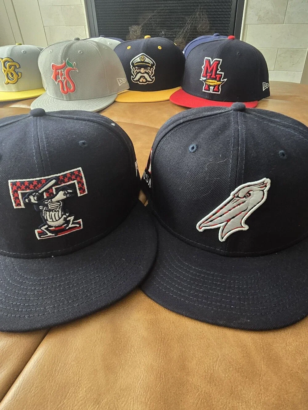 Lot Of 12 New Era 5950 MiLB Mix Of Teams Minor League Baseball Hats Size 7 7/8